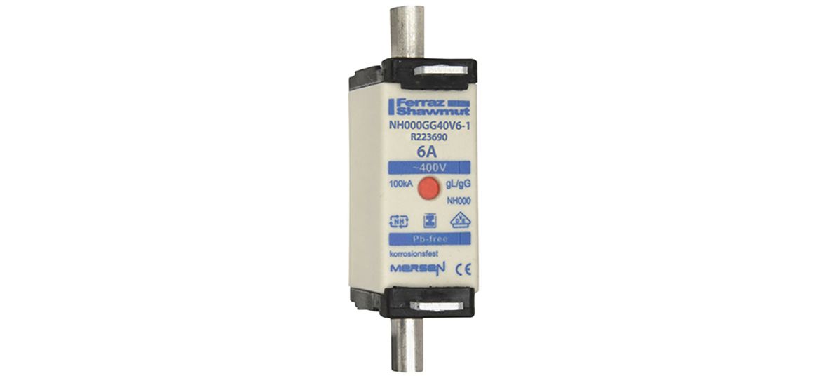 R223690 - NH fuse-link gG, 400VAC, size 000, 6A double indicator/insulated tags